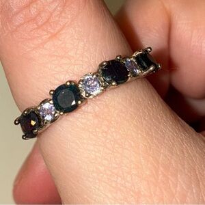 Black Fire Opal and Tanzanite Ring size 9